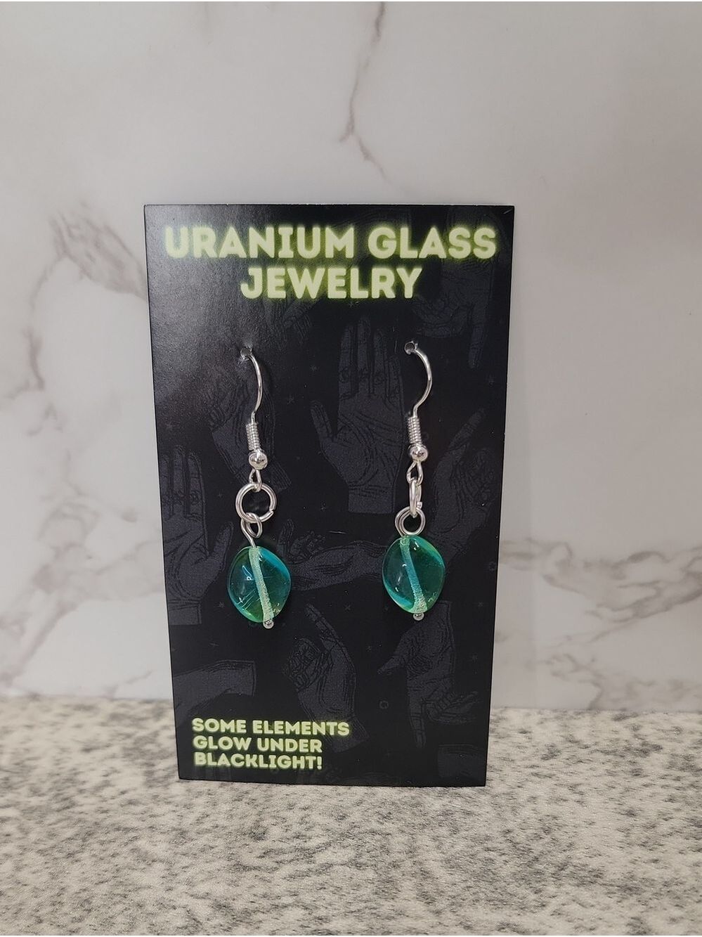 One of a kind Uranium Glass Earrings
